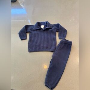 Bommie's Baby Boys' Cotton Navy Sweater Set Size 12-18 Months